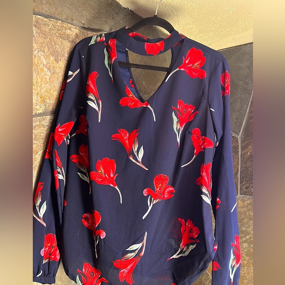 Blue and red  flowered top from BB collection